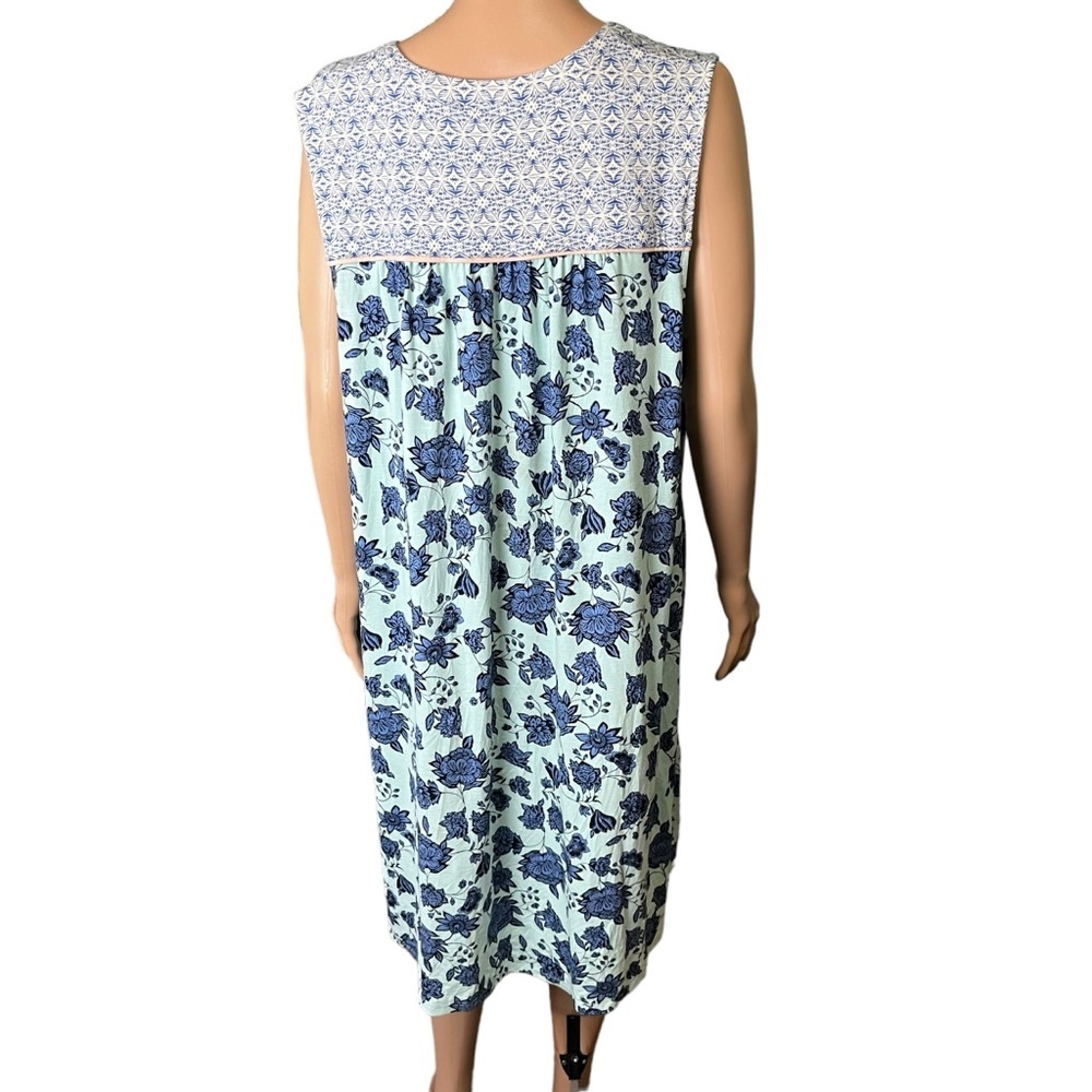 J. Jill Flowy Knit Sleeveless Dress Nostalgic Retro Floral Cottagecbbore XL - Picture 3 of 4